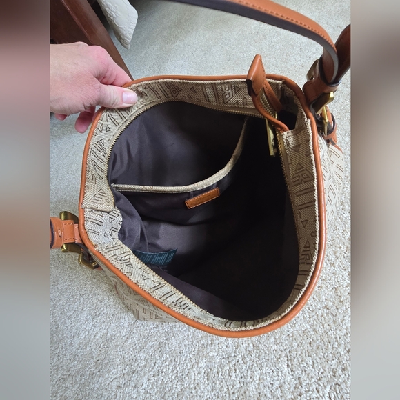 Lauren Ralph Lauren Rll Signature Monogram Handbag Purse Medium Size - Picture 11 of 16